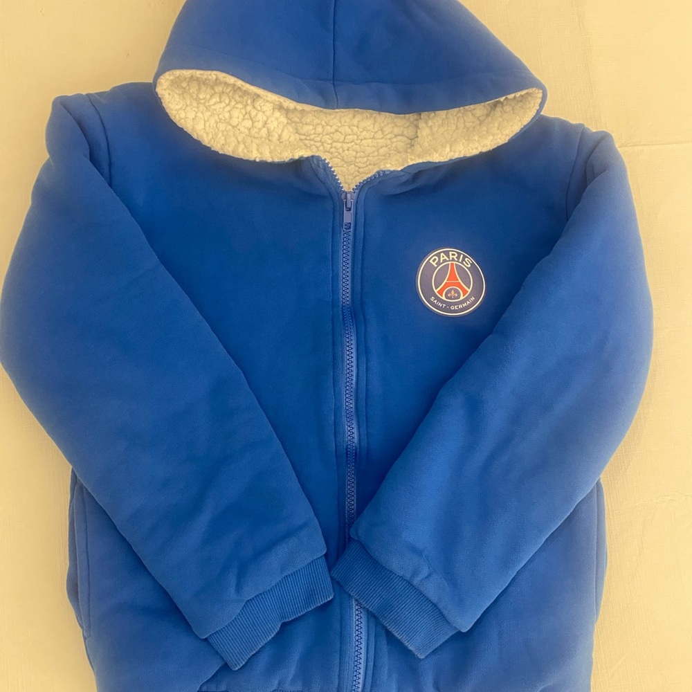 Blue Hooded Jacket with Logo